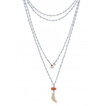 Collana uncinetto con Pendente Bamboo Coral